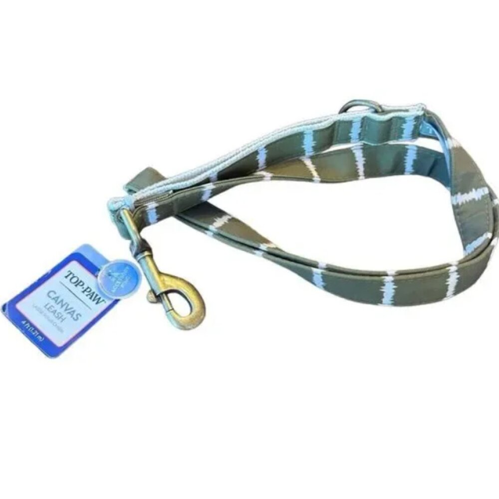 vintage Top Paw Hunter Green Canvas Tie Dye Dog Leash 4‎ FT Accessory Ring